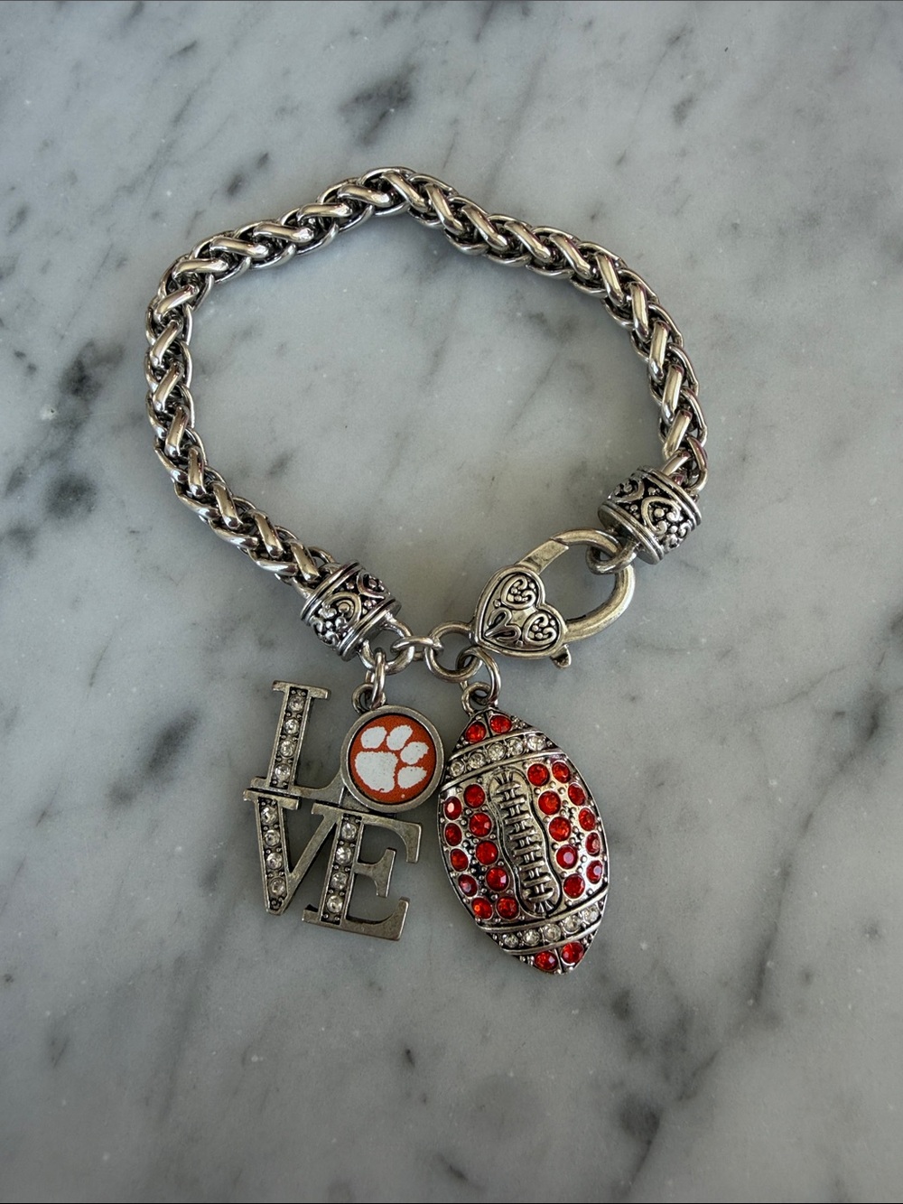 Clemson Football Charm Bracelet